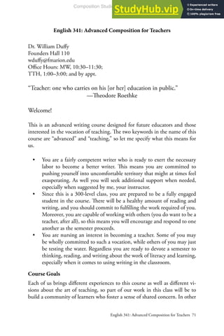 Advanced Composition For Teachers Pdf