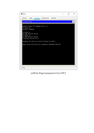 (e)Write Ping Command in CLI of PC2
 