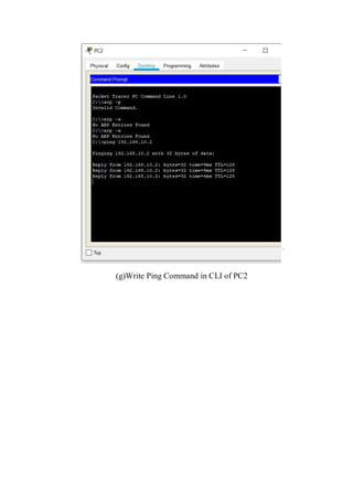(g)Write Ping Command in CLI of PC2
 