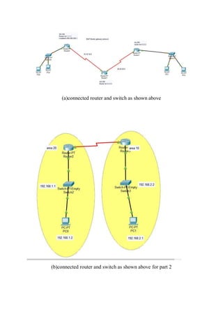 (a)connected router and switch as shown above
(b)connected router and switch as shown above for part 2
 