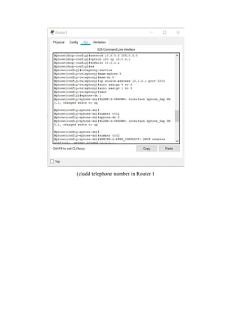 (c)add telephone number in Router 1
 