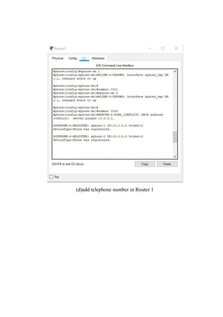(d)add telephone number in Router 1
 