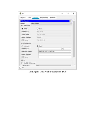 (h) Request DHCP for IP address in PC3
 