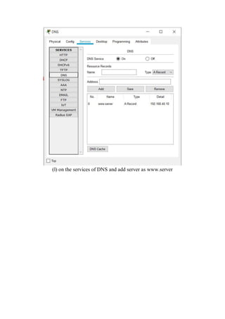 (l) on the services of DNS and add server as www.server
 