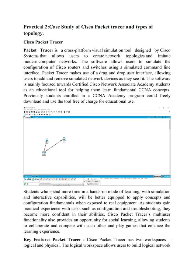 Advanced computer network lab manual (practicals in Cisco Packet tracer ...