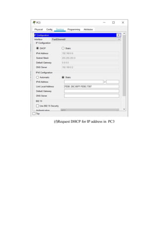 (f)Request DHCP for IP address in PC3
 