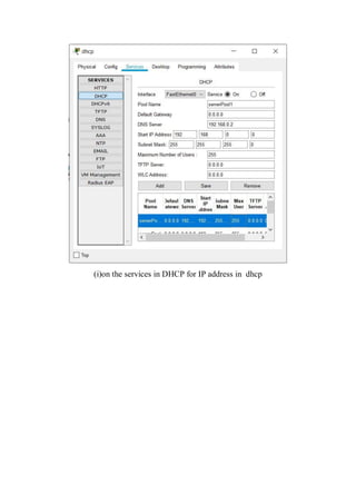 (i)on the services in DHCP for IP address in dhcp
 