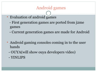 Advanced controlls for android games