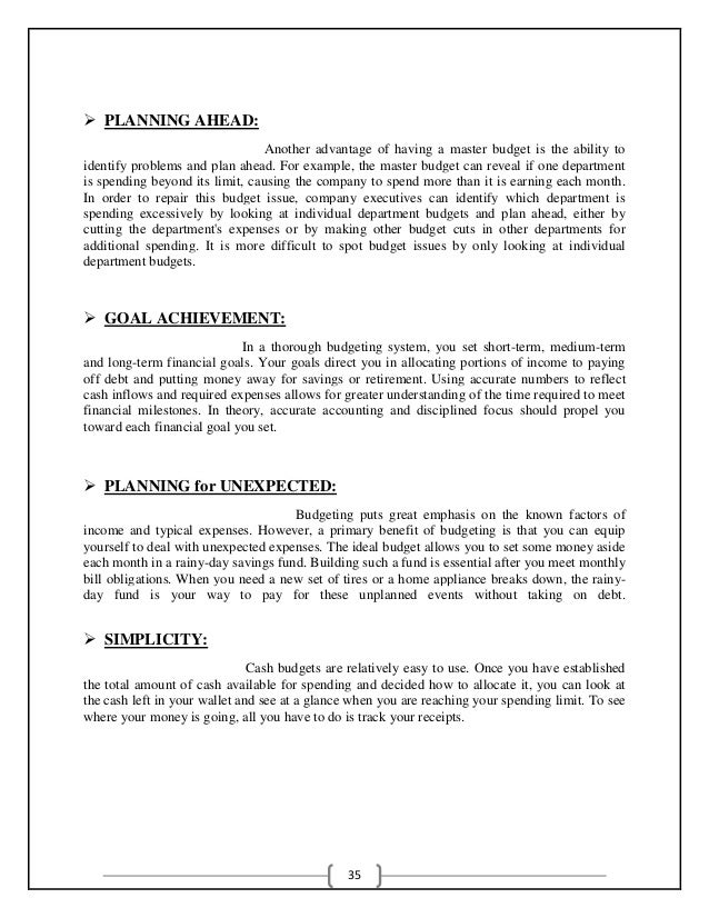 Master thesis budget