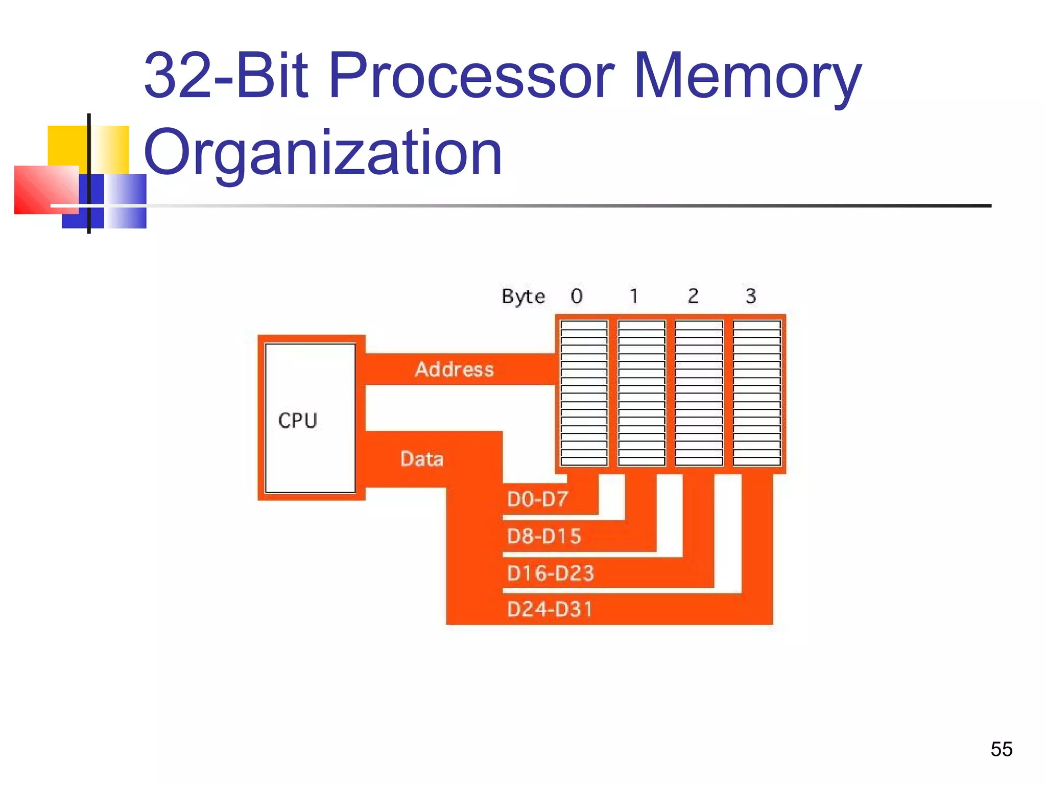 55
32-Bit Processor Memory
Organization
 