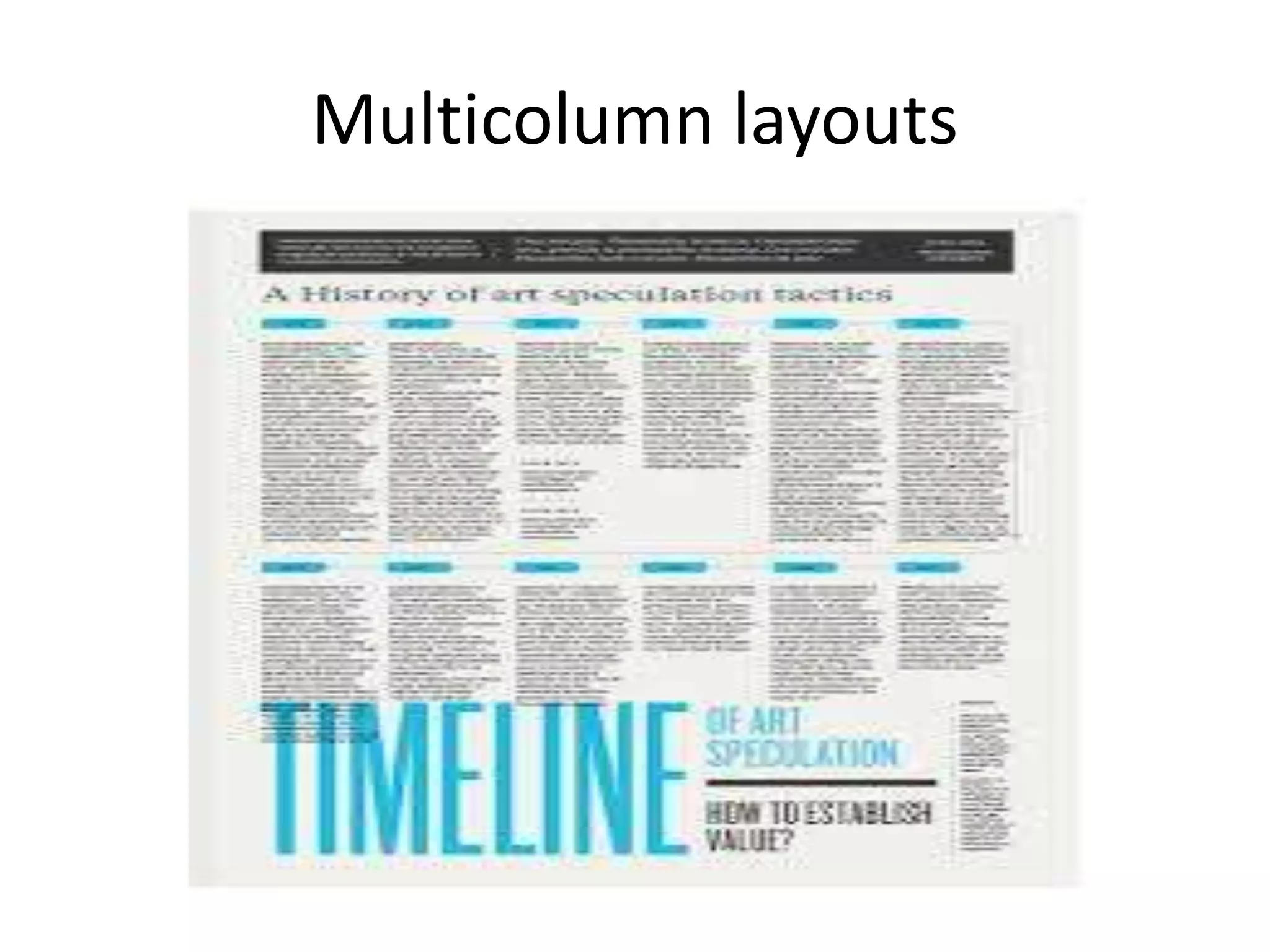 Multicolumn layouts
 