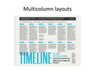 Multicolumn layouts
 