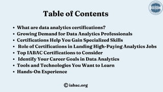 Advanced Data Analytics Certifications | IABAC | PDF