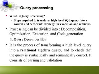 Advanced Database System Chapter Two Query processing and Optimization.pptx