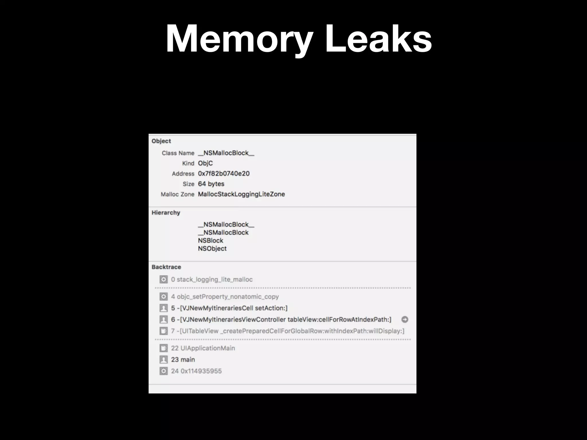 Memory Leaks
 
