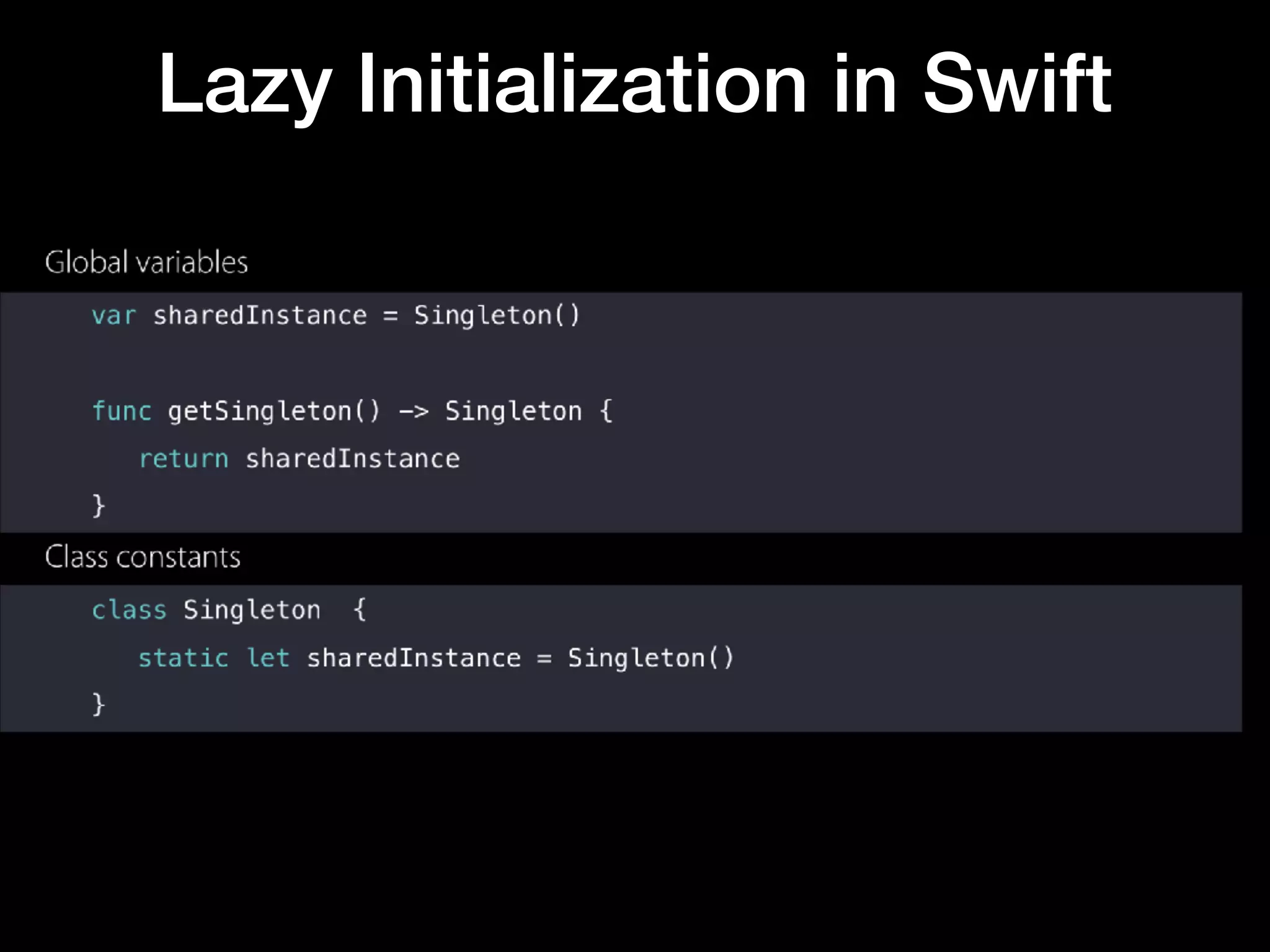 Lazy Initialization in Swift
 