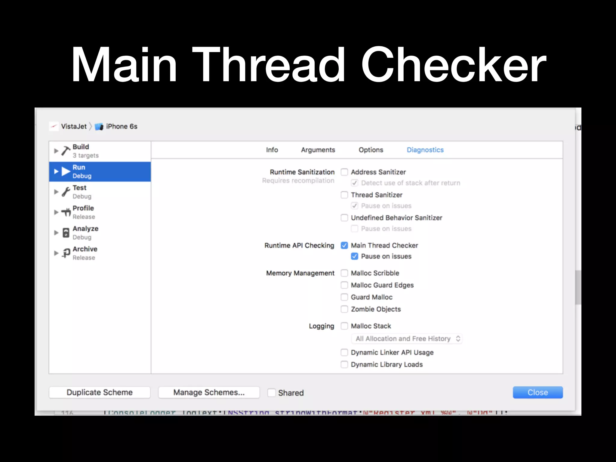 Main Thread Checker
 