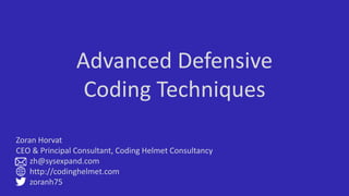 Advanced Defensive Coding Techniques (with Introduction to Design by ...