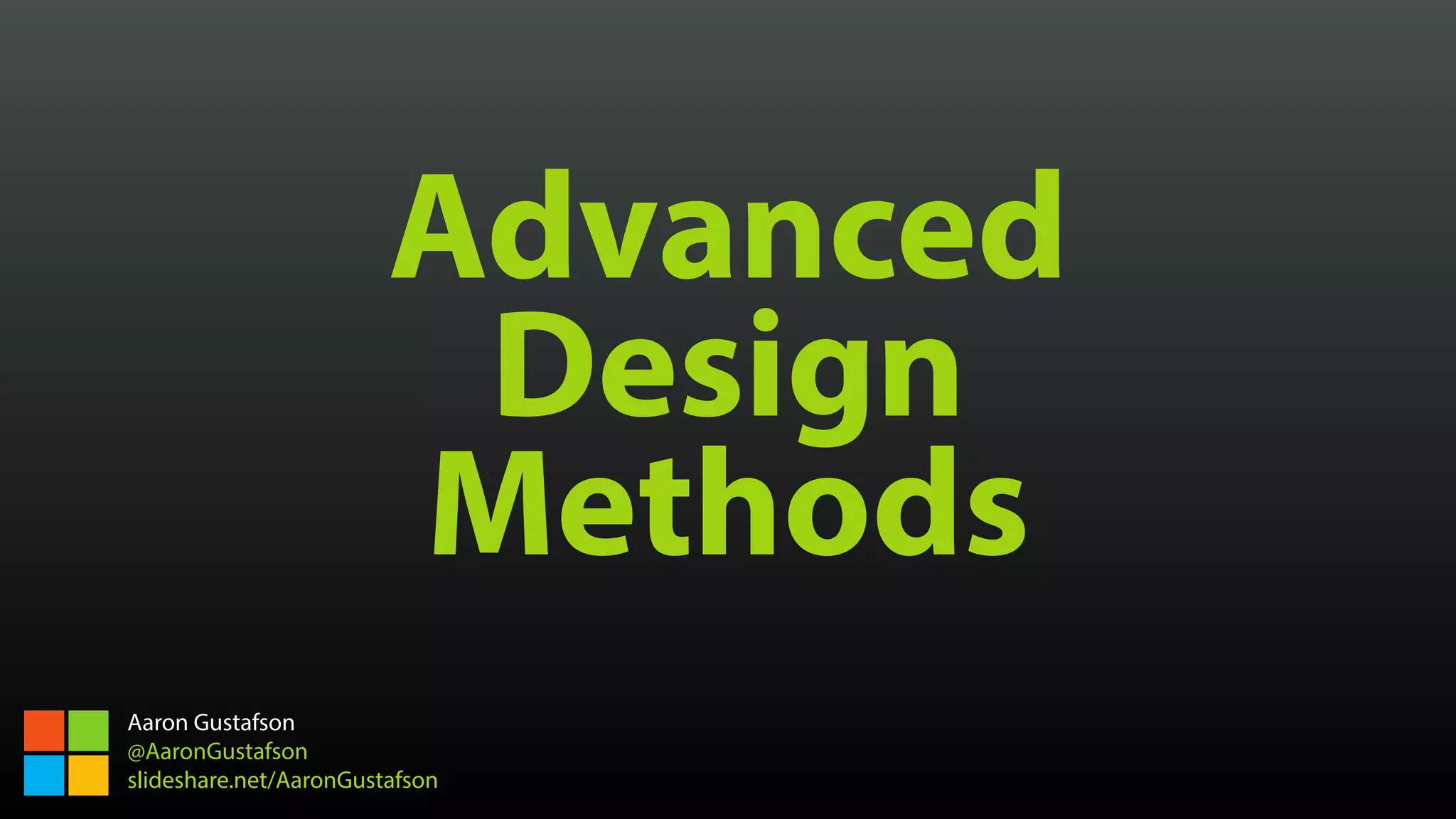 Advanced Design Methods 1, Day 2 | PPT