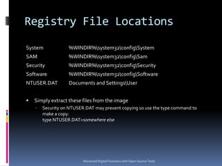 Windir File System Open Source Forensics | PPTX