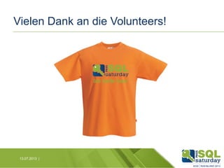 Vielen Dank an die Volunteers!

13.07.2013 |

 