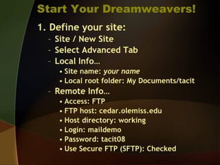 Advanced dreamweaver