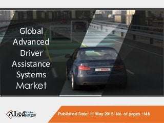 Global
Advanced
Driver
Assistance
Systems
Market
Published Date: 11 May 2015 No. of pages :146
 