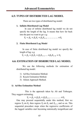 Advanced Econometrics by Sajid Ali Khan Rawalakot: 0334-5439066 | PDF