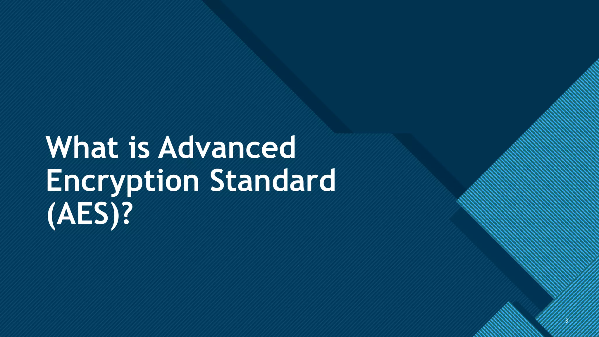 Click to edit Master title style
3
What is Advanced
Encryption Standard
(AES)?
3
 