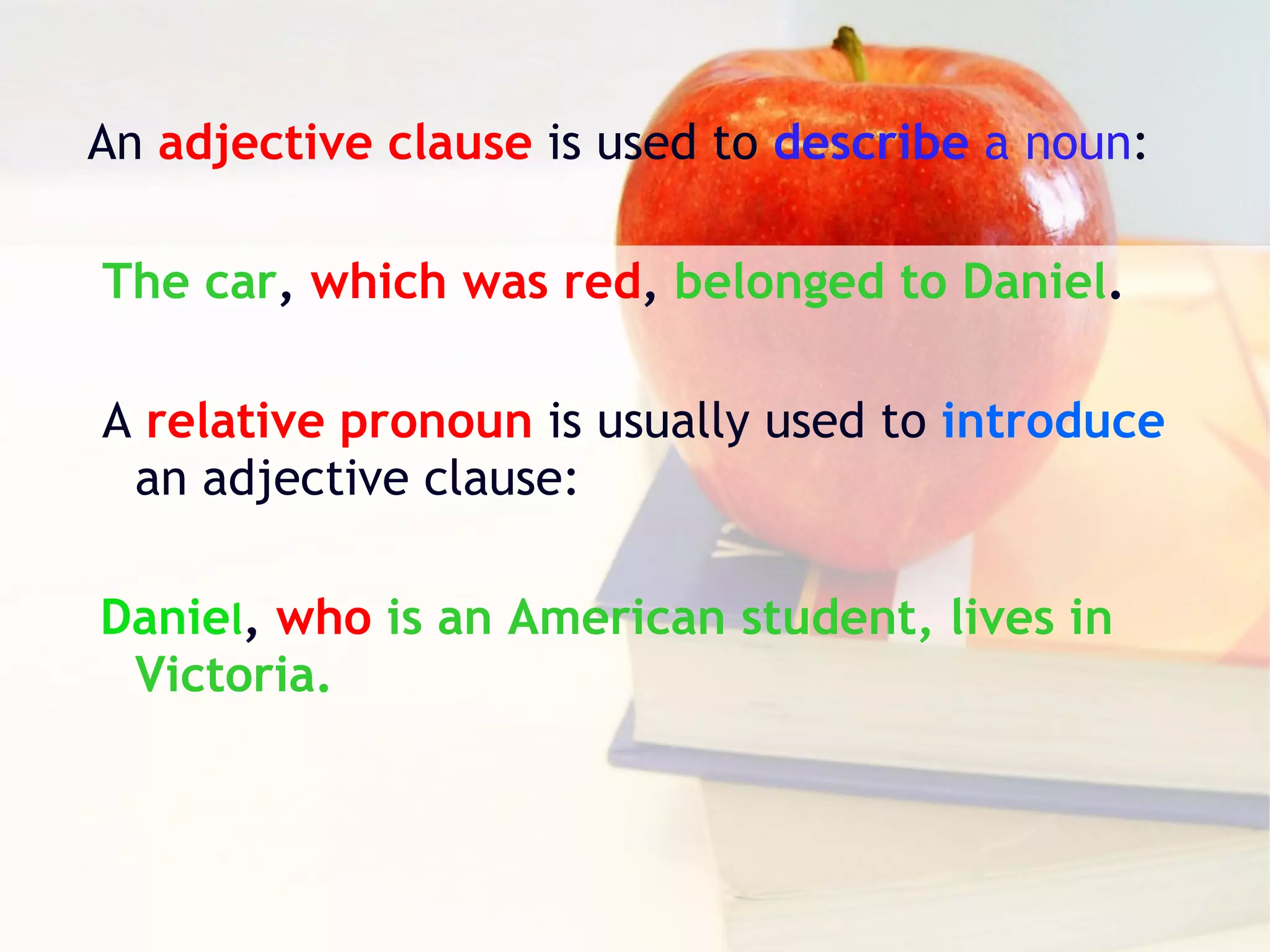 Advanced English Adjective Clause Connectors | PPT