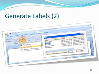 Generate Labels (2)




                      12
 