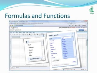 Formulas and Functions
 