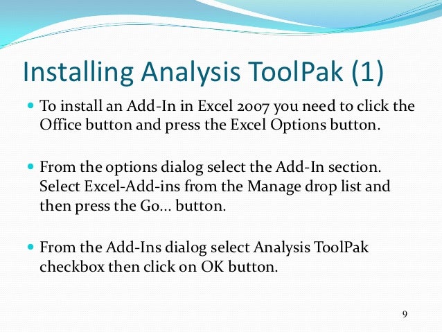 how to install analysis toolpak in excel mac