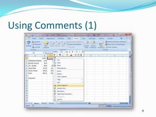 Using Comments (1)




                     9
 