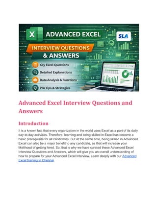 Advanced Excel Interview Questions and Answers | PDF