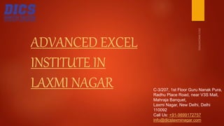 Advanced Excel Course In Laxmi Nagar Ppt Advanced Excel Course In Laxmi Nagar Ppt