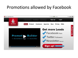 Promotions allowed by Facebook 