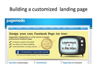 Building a customized  landing page 