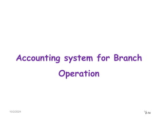 2-14
10/2/2024 14
Accounting system for Branch
Operation
 