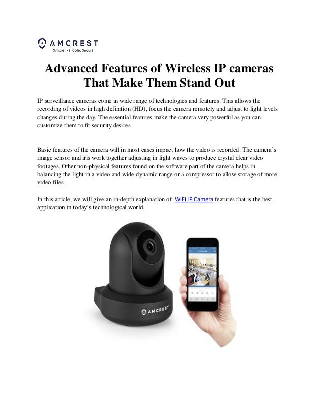 Advanced Features Of Wireless Ip Cameras That Make Them Stand Out