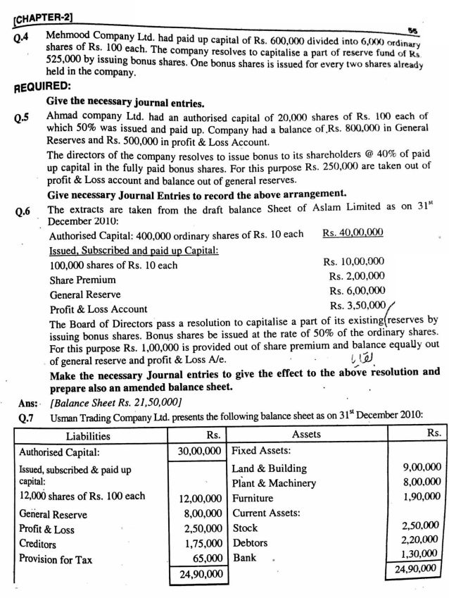 Advanced financial accounting by sohail afzal pdf questions Solution
