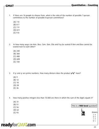 Advanced gmat mathquestions-version2 | PDF