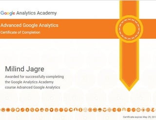 Certificate of Completion: Advanced google analytics