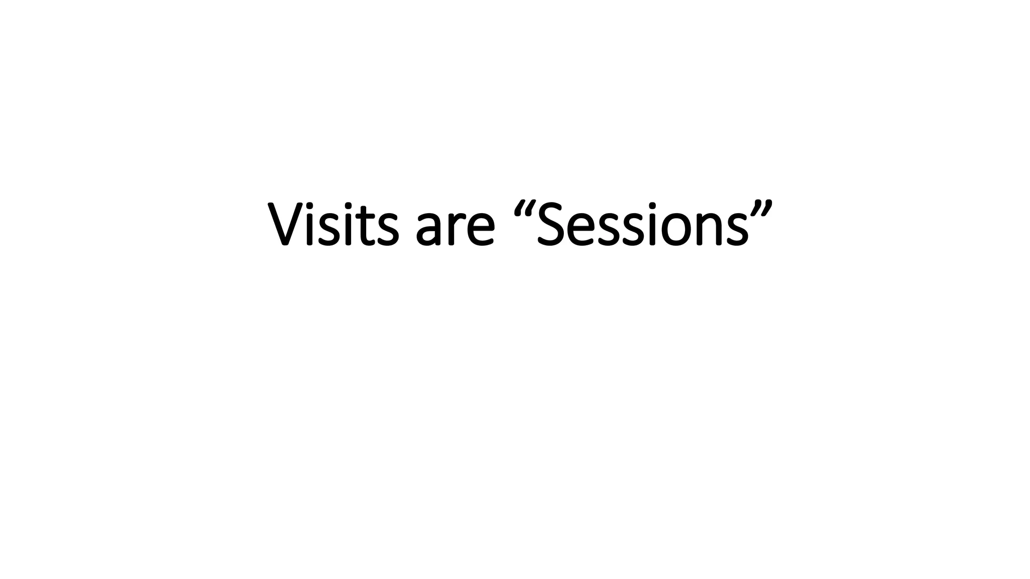 Visits are “Sessions”
 