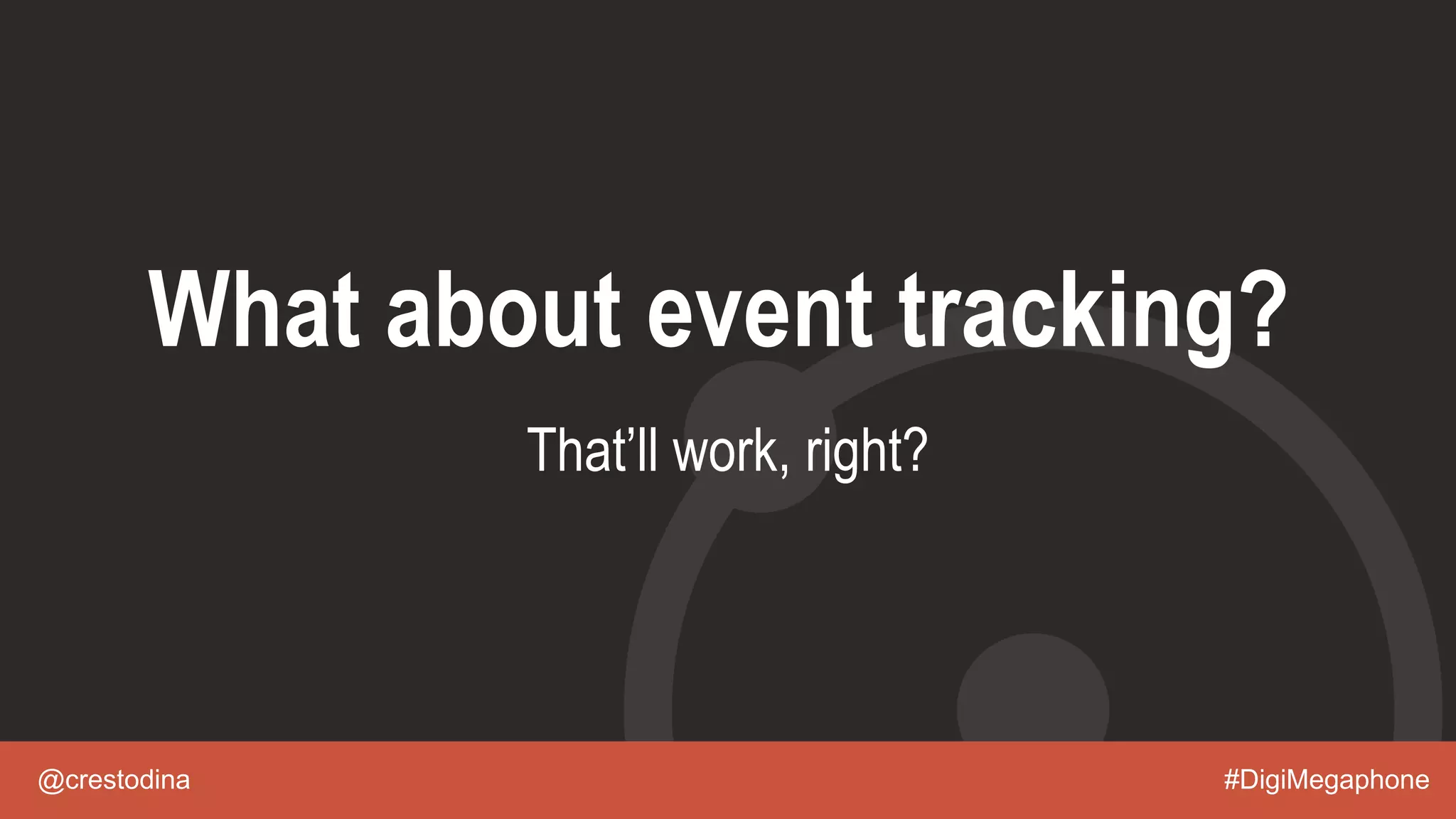 @crestodina #DigiMegaphone
What about event tracking?
That’ll work, right?
 