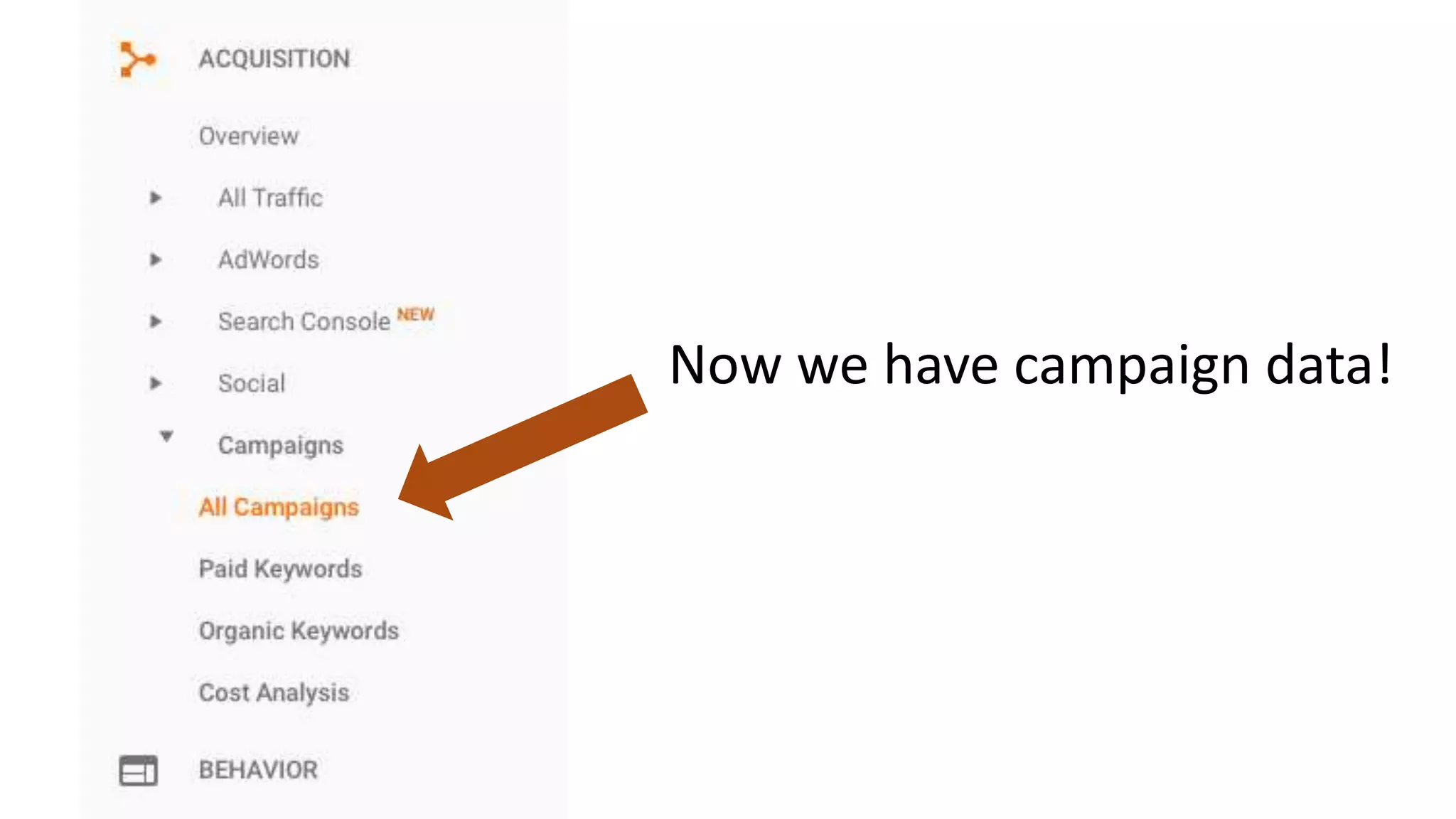 Now we have campaign data!
 