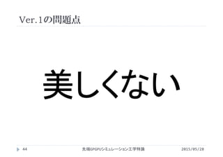 Ver.1の問題点
2015/05/28先端GPGPUシミュレーション工学特論44
美しくない
 