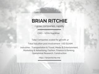 Advanced Growth Marketing 101 by Brian Ritchie