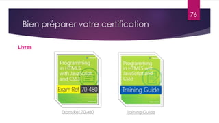 76
Bien préparer votre certification
Training Guide
Livres
Exam Ref 70-480
 