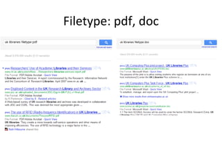 Filetype: pdf, doc 